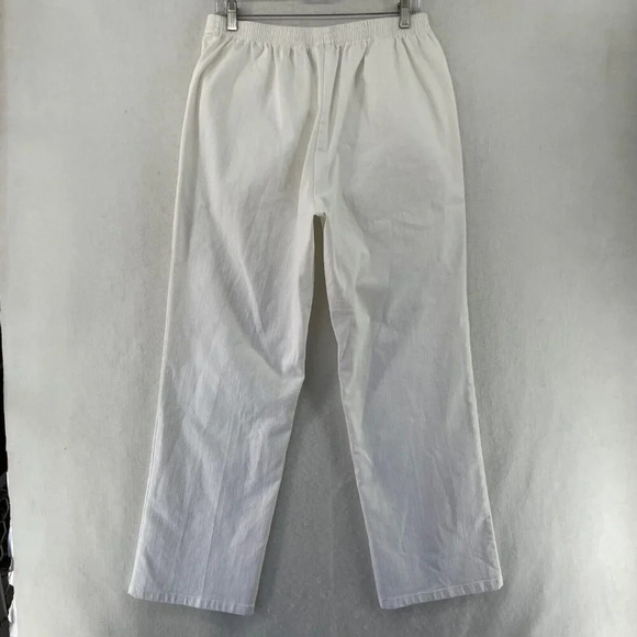 Alfred Dunner Pants Women's 12 White Pull On Comfort Waist Straight Leg Trouser - Picture 2 of 11